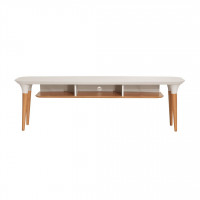 Manhattan Comfort 221651 HomeDock 62.99  TV Stand with 3 Shelves in Off White and Cinnamon